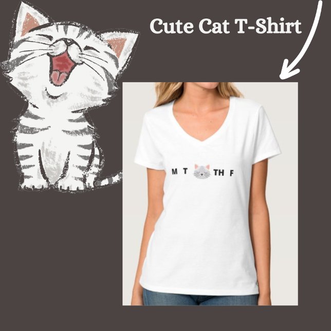 Cute Days of the Week Cat T-Shirt (Creator Uploaded)