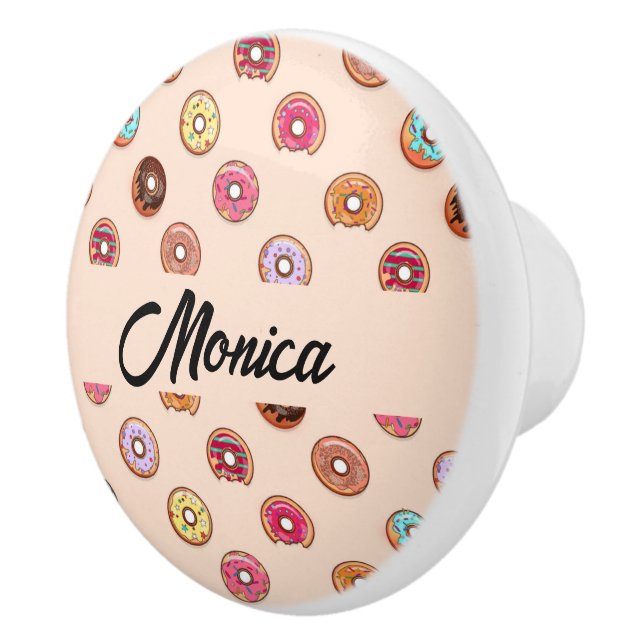 Cute decorative doughnuts on pink ceramic knob (Right)
