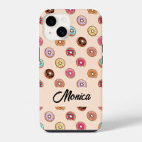 Cute decorative doughnuts on pink