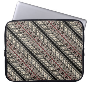 Cute decorative ukrainian patterns design laptop sleeve
