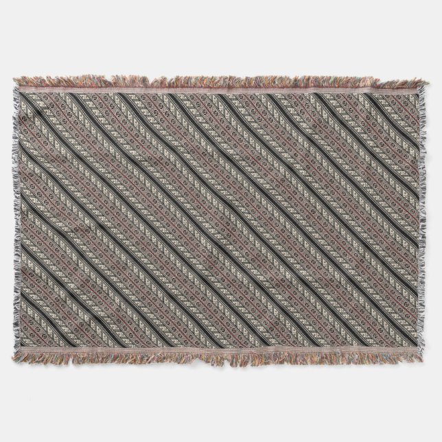 Cute decorative ukrainian patterns design throw blanket (Front)
