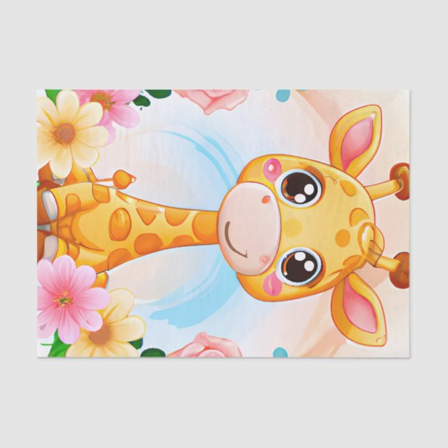 Cute Decoupage kids giraffe lovers  Tissue Paper (Front)