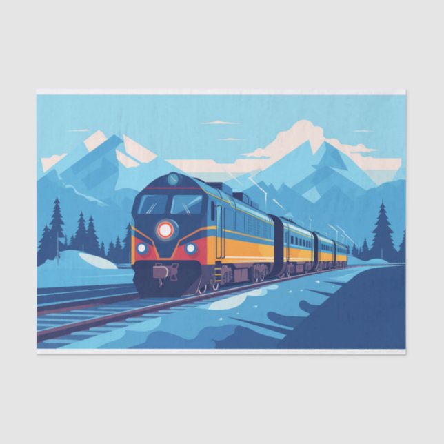 Cute Decoupage train lovers retro  Tissue Paper (Front)