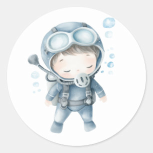 Cute deep sea diver Stickers