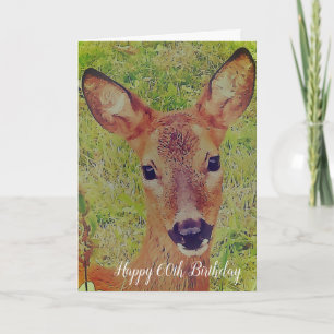 cute deer 60th birthday card