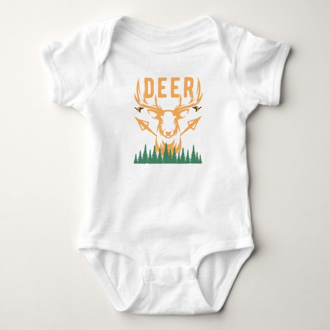Cute Deer Baby Bodysuit (Front)