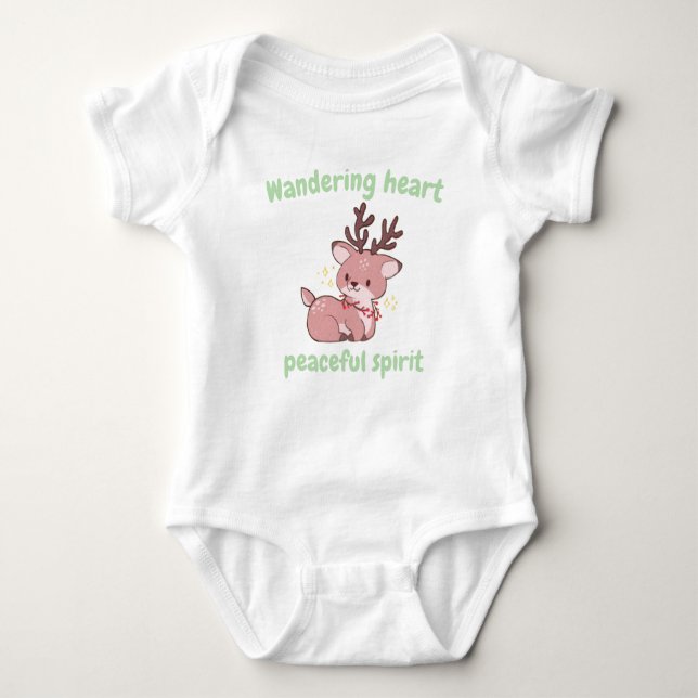 Cute Deer Baby Bodysuit–Soft & Sweet Forest Style Baby Bodysuit (Front)