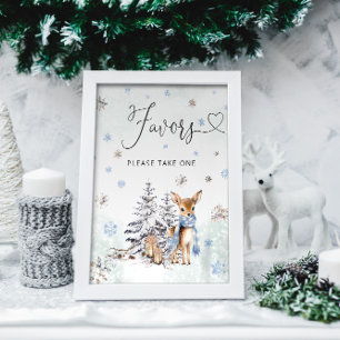 Cute Deer Baby Boy Favours Poster