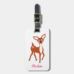 Cute Deer Christmas Kids Luggage Tag
