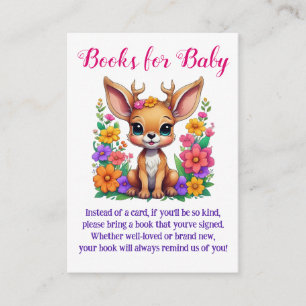 Cute Deer Colourful Flower Books For Baby Enclosure Card