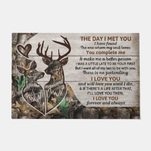 Cute Deer Couples Doormat, Lovely Letter Doormat