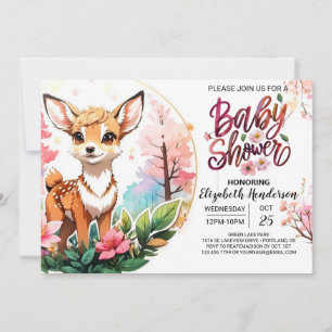 Cute Deer Custom Template Baby Shower