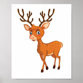 Cute Deer Illustration | Printable Poster&Sticker Poster