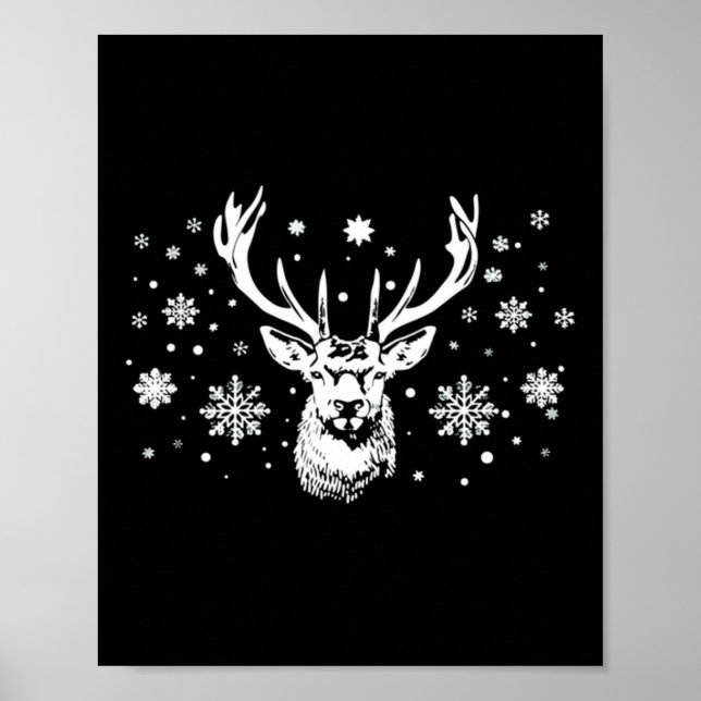 Cute Deer Merry Xmas Merry Christmas Happy New Yea Poster (Front)
