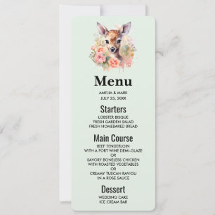 Cute Deer Surrounded By Roses Invitation
