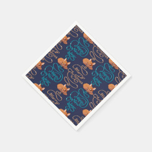 Cute Deer Typography New Year Merry Christmas Napkin