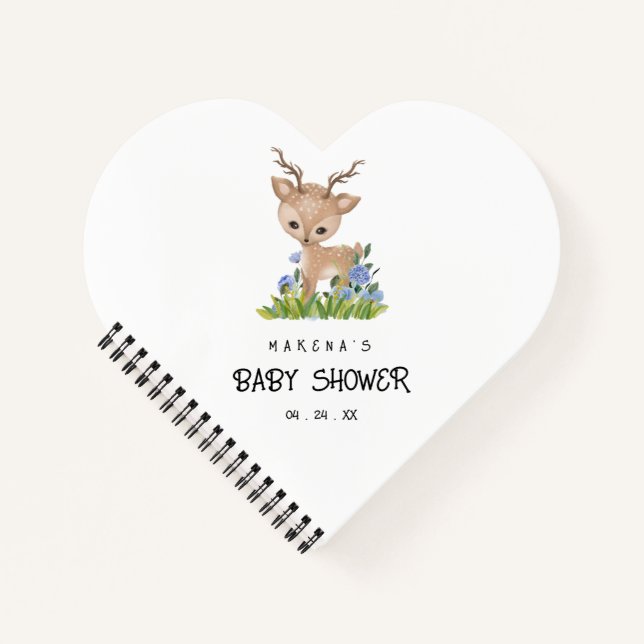 Cute Deer Watercolor Note Book (Front)