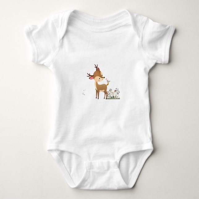 cute deers baby Lovers Bodysuit (Front)