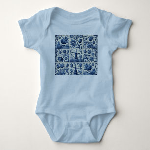 Cute Delft Tiles Baby Bodysuit