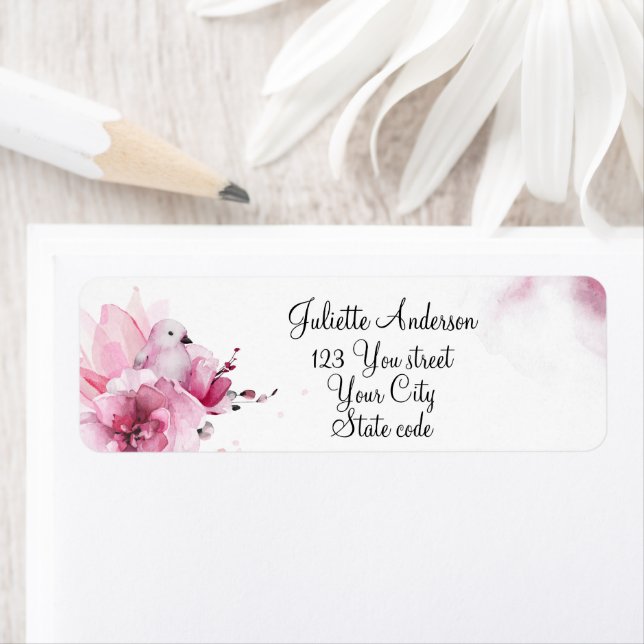 Cute delicate flowers Return Address Label (Insitu)
