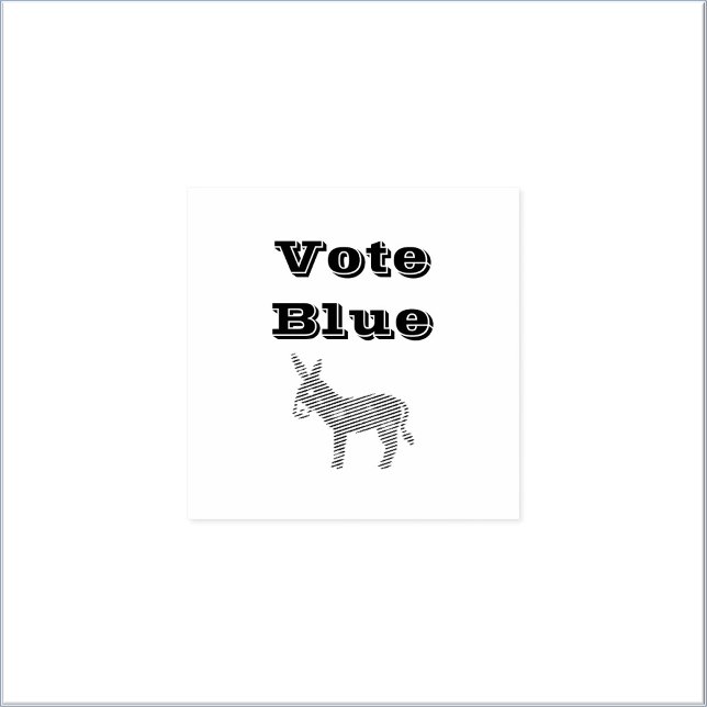 Cute Democratic Donkey & Hearts VOTE BLUE  Rubber Stamp (Creator Uploaded)