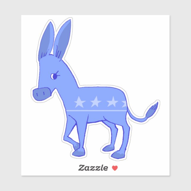 Cute Democratic Party Donkey Sticker  (Sheet)