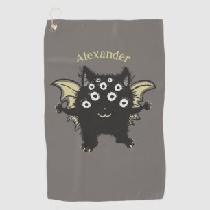 Cute Demon Character - Kawaii Monster Kids Name Golf Towel