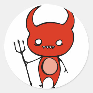 Cute Demon Classic Round Sticker