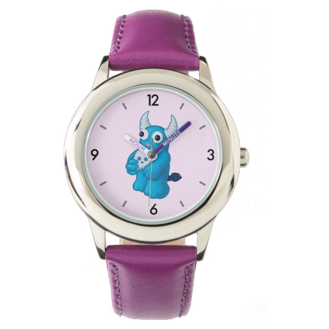 Cute Demon Skull - Halloween Cartoon Character Watch (Front)