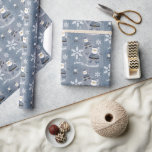 Cute Denim Fashion Christmas Santa Pattern Wrapping Paper<br><div class="desc">Digital Art</div>