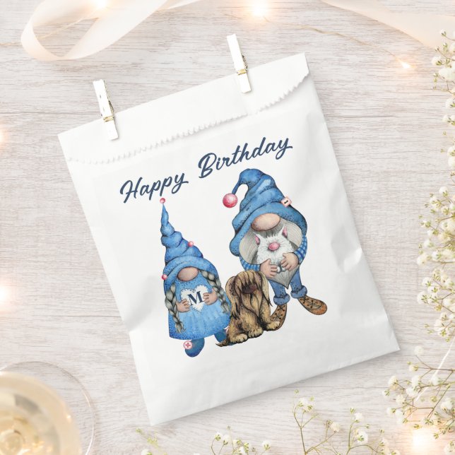 Cute Denim gnomes  Favour Bags (Clipped)