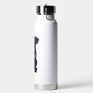 Cute Denim Patchwork Art Dog T-Shirt Water Bottle