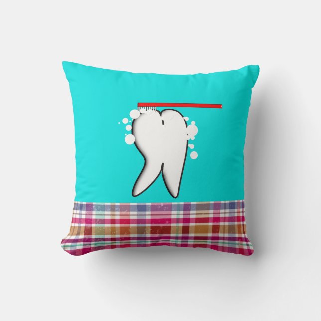 Cute Dental Big Tooth Design Pillow (Front)