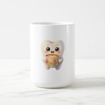 Cute Dental Coffee Lover Kawaii Character 