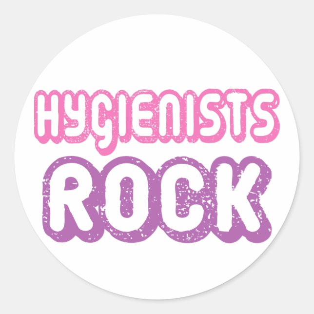 Cute Dental Hygienists Rock Classic Round Sticker (Front)