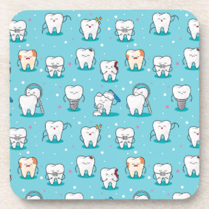 Cute Dental Pattern Coaster
