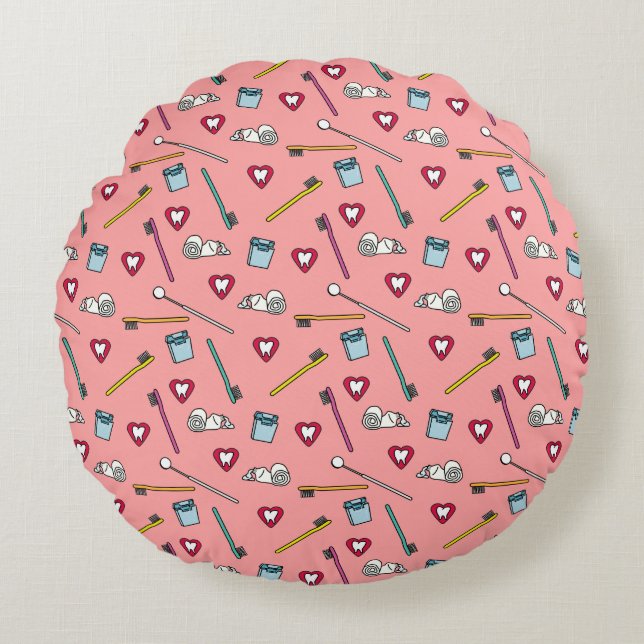 Cute Dental Round Cushion (Front)