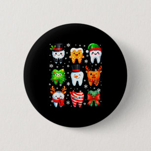 Cute Dental Tooth Snowman Christmas Xmas Men Women 6 Cm Round Badge