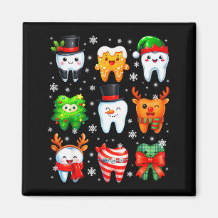 Cute Dental Tooth Snowman Christmas Xmas Men Women Magnet