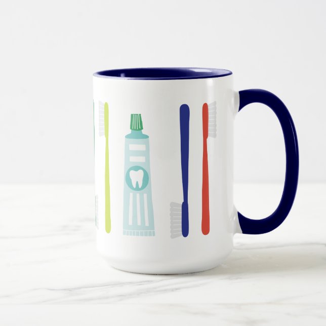Cute Dental Toothpaste Toothbrush  Mug (Right)