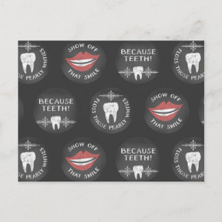 Cute Dentist Pattern - Funny Dental Hygienist Postcard