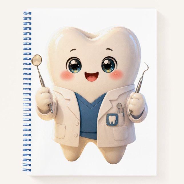 Cute Dentist Tooth Character Notebook (Front)
