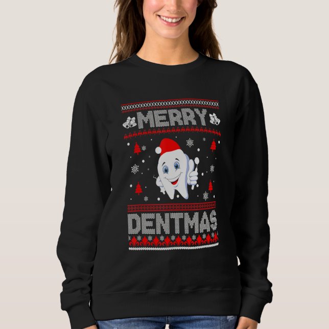 Cute Dentmas Ugly Christmas Sweater Funny Dental H (Front)
