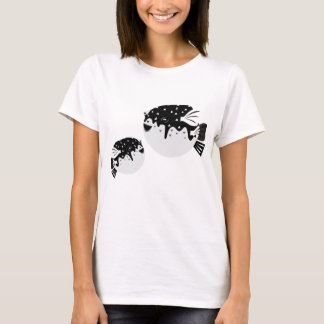 cute Derpy Pufferfish Illustration T-Shirt