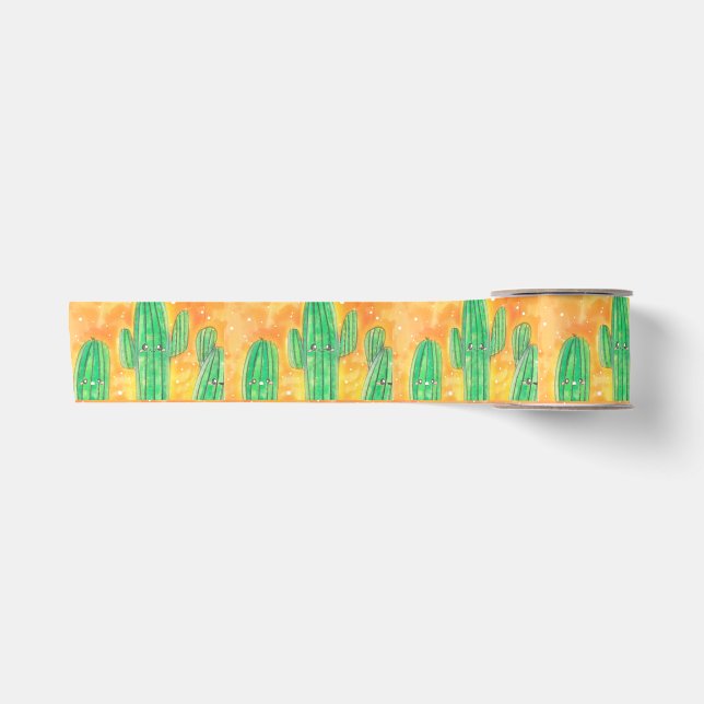 Cute Desert Cactus Satin Ribbon (Front)