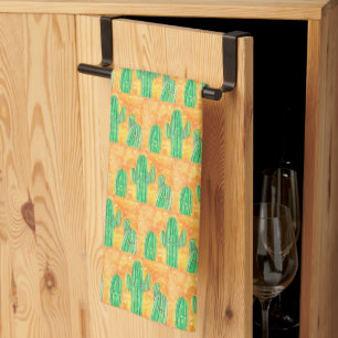 Cute Desert Cactus Tea Towel