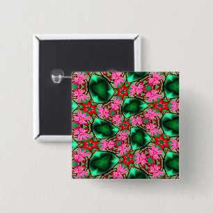 Cute Desert Rose Pattern 15 Cm Square Badge