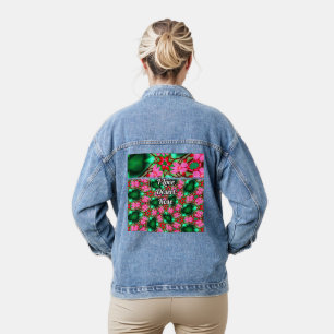 Cute Desert Rose Pattern Denim Jacket
