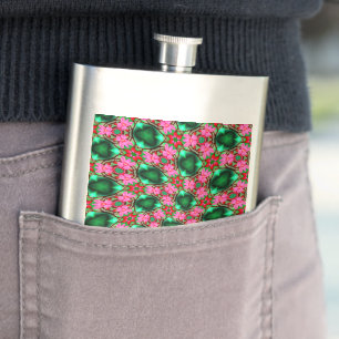 Cute Desert Rose Pattern Hip Flask