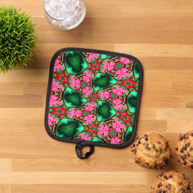 Cute Desert Rose Pattern Pot Holder (Top Down)